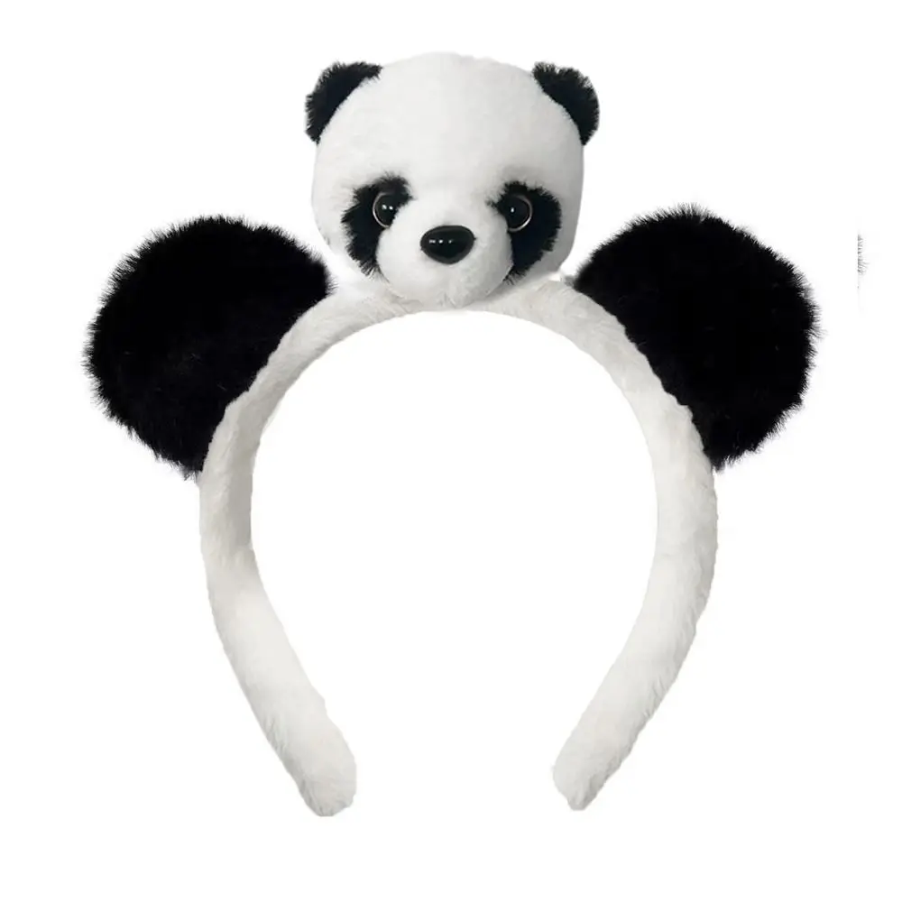 Creative Stuffed Animal Hand Puppet Headband Plushie Tiger Hand Puppet Panda Mother and Son Tiger Plush Doll Children