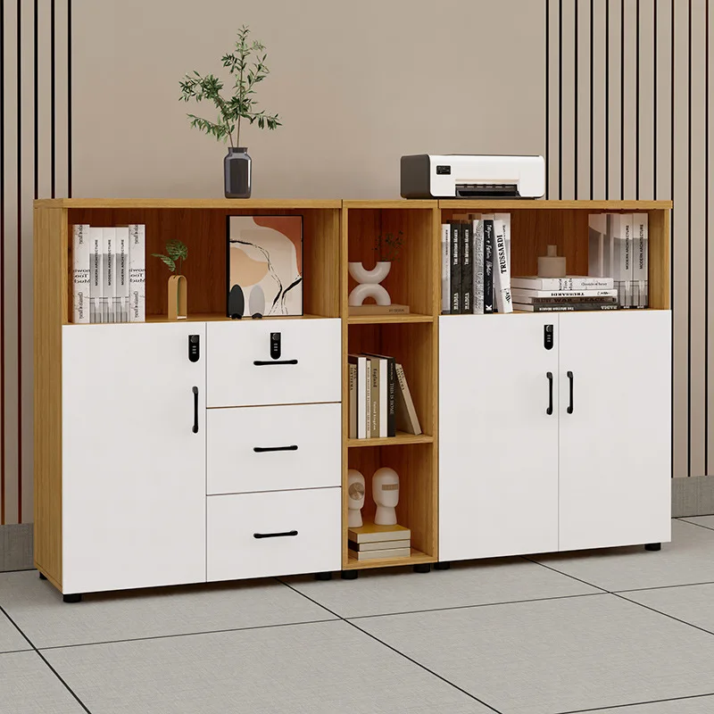 

Office Floor Cabinet Data Locker with Password Lock Partition Cabinet Side Storage Drawer Security