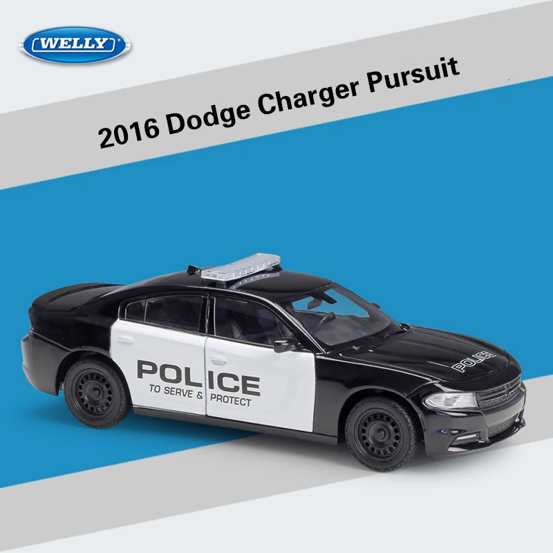 WELLY 1:24 Dodge Charger Pursuit 2016 Alloy Car Diecasts & Toy Vehicles Car Model Miniature Scale Model Car Toy