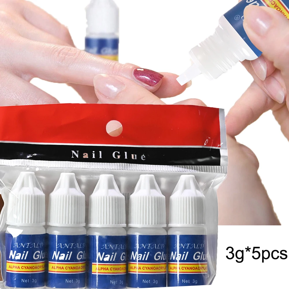 5/10pcs Fast-Dry Nail Glue Quick Super Strong Acrylic Tips & Rhinestone Professional Nail Bond Glue Manicure Supplies For Salon