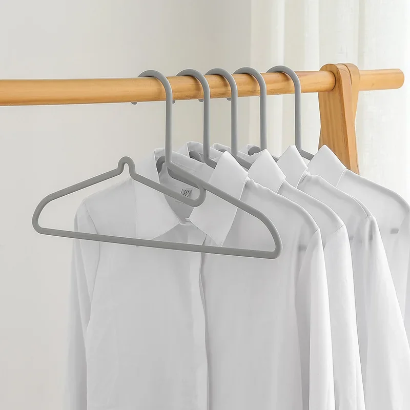 Japanese-Style Plastic Collar Hanger for Adult, Anti-Slip Traceless Clothes Hanger, Wet and Dry Use, S Oblique Mouth Hanger