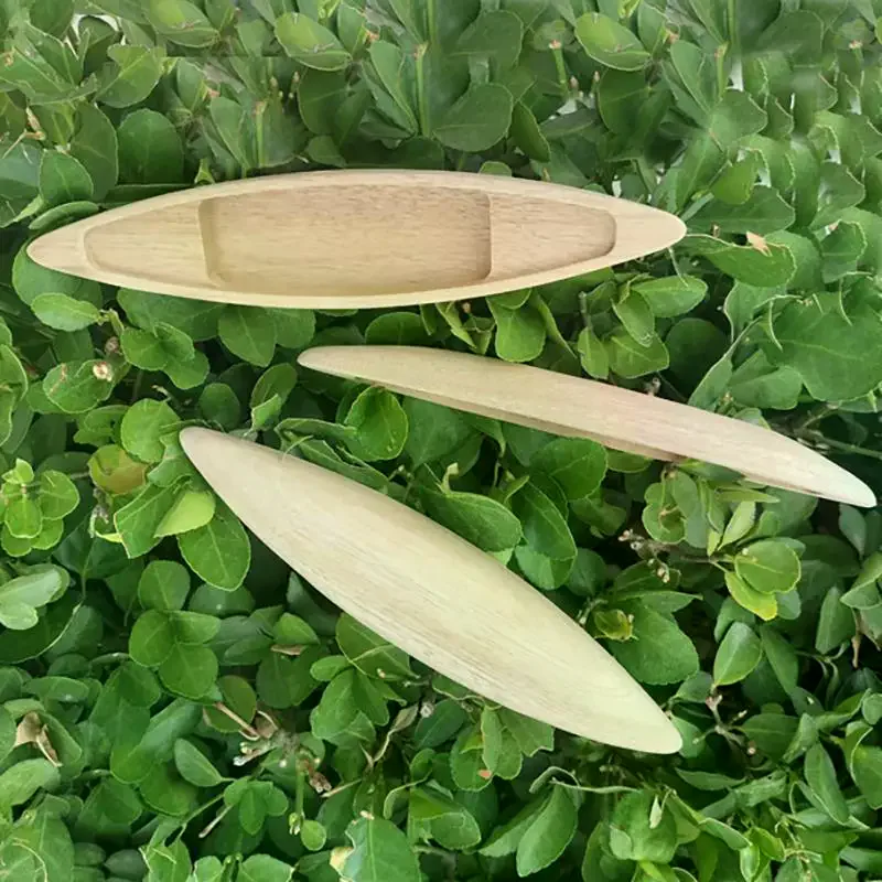 Landscape Wooden Boat Model Mini Canoe Vintage Decor Fishing Boat Decor Handcrafts Miniatures Boat Model Ornaments Ocean