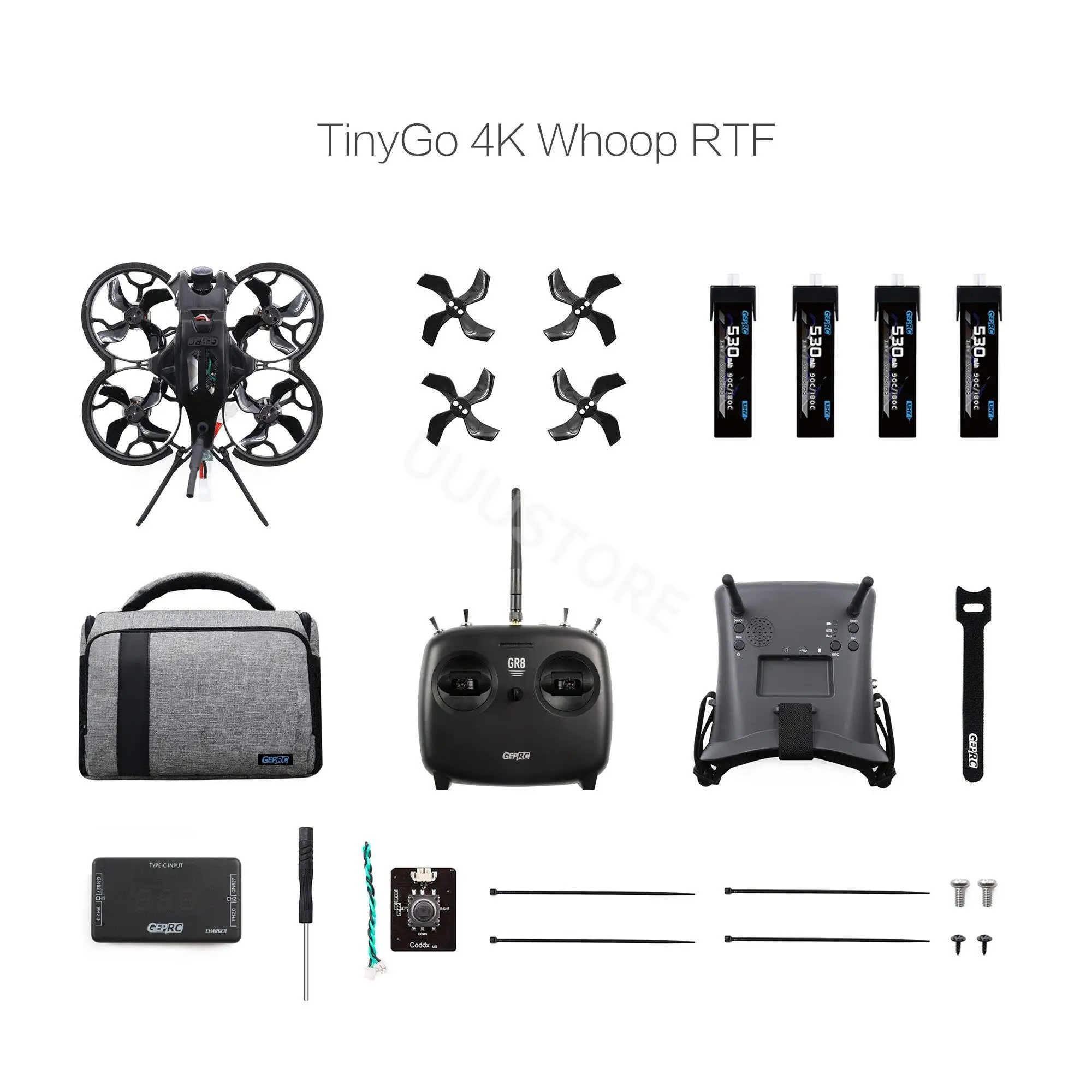 GEPRC TinyGO 4K V1.3 FPV Whoop RTF Drone WITH Caddx Loris 4K 60fps RC FPV Professional Quadcopter Combo Suitable For Beginners