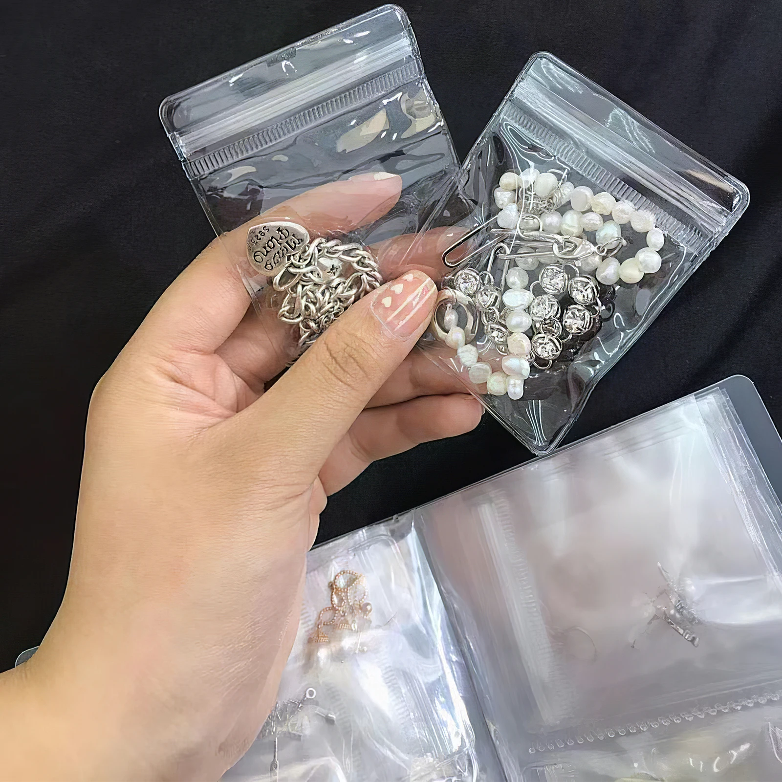 

Travel Clear Jewelry Storage Album Transparent PVC Organizer Book Portable Earring Ring Necklace Jewelry Display Book