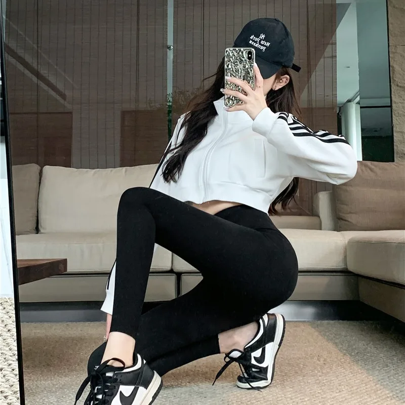 Women's Fce Lined High Waist Thiened arkskin Pants Winter New Sle Faionable Slimming Boting Trousers