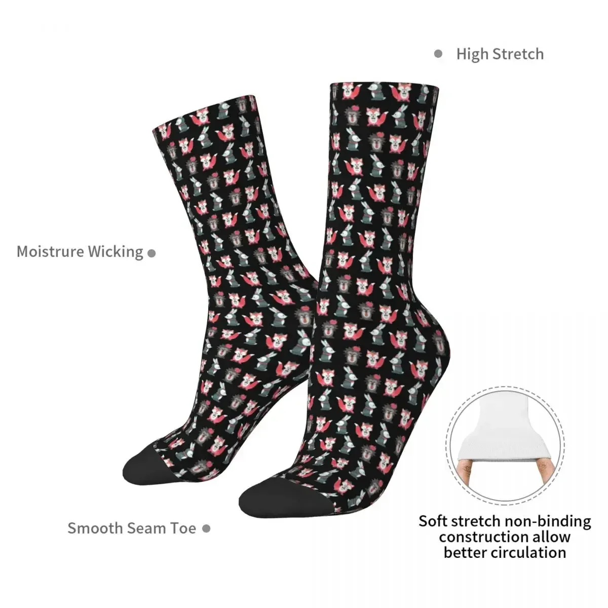 Dark Bunker Wallpaper Socks Harajuku Sweat Absorbing Stockings All Season Long Socks Accessories for Unisex Birthday Present