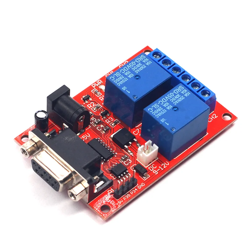 SR-104A serial port control 2-way relay module delay relay single chip microcomputer controller finished board