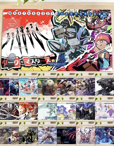 Digimon Playmat Black War Greymon Omega Culumon Terriermon DTCG OCG Brädspel Samlarkort Spelmatta Musmatta Skrivbordsmatta Gratis Väska 8 best sales Digimon lekmatta - №5
