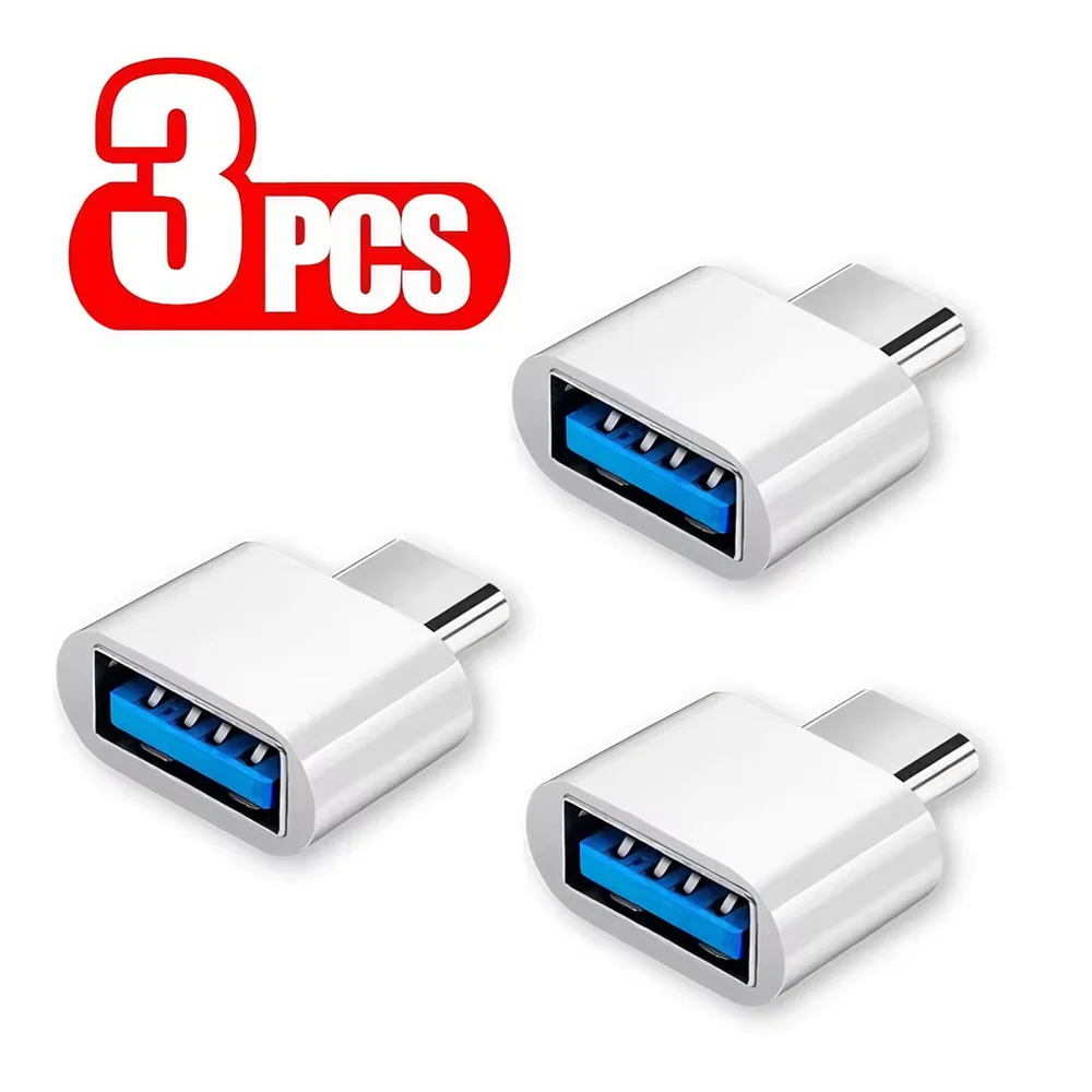 3PCS USB-A to Type-C OTG USB Adapter For Samsung Huawei Honor Xiaomi Redmi Android Phone Data Sync Universal USB C OTG Converter