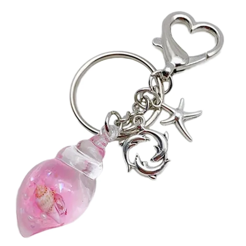 Elegant Conch Keychain Bag Purse Keychain Ocean Themed Backpack Decoration Stylish Bag Pendant for Fashionable Outfits image 3
