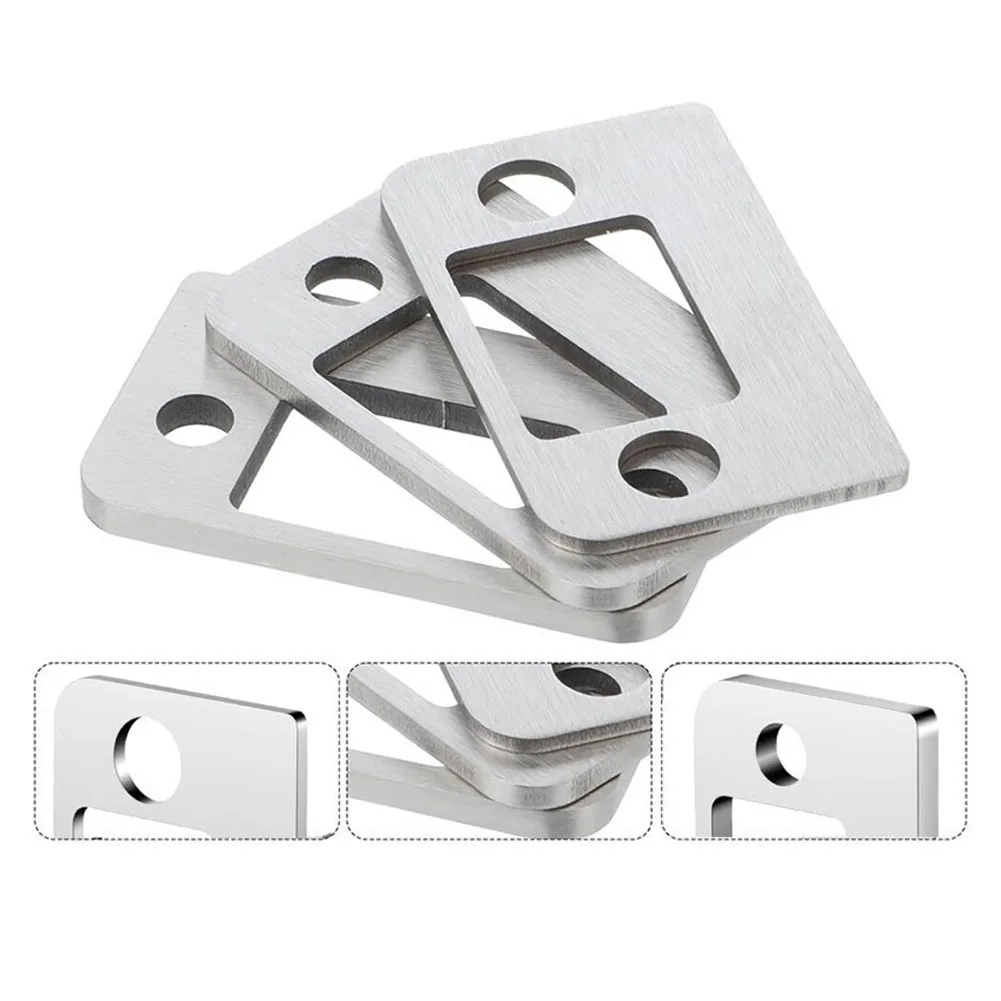 3-Piece Stainless Steel Door Lock Strike Plate Kit for Residential and Light Commercial Door Security Enhancement