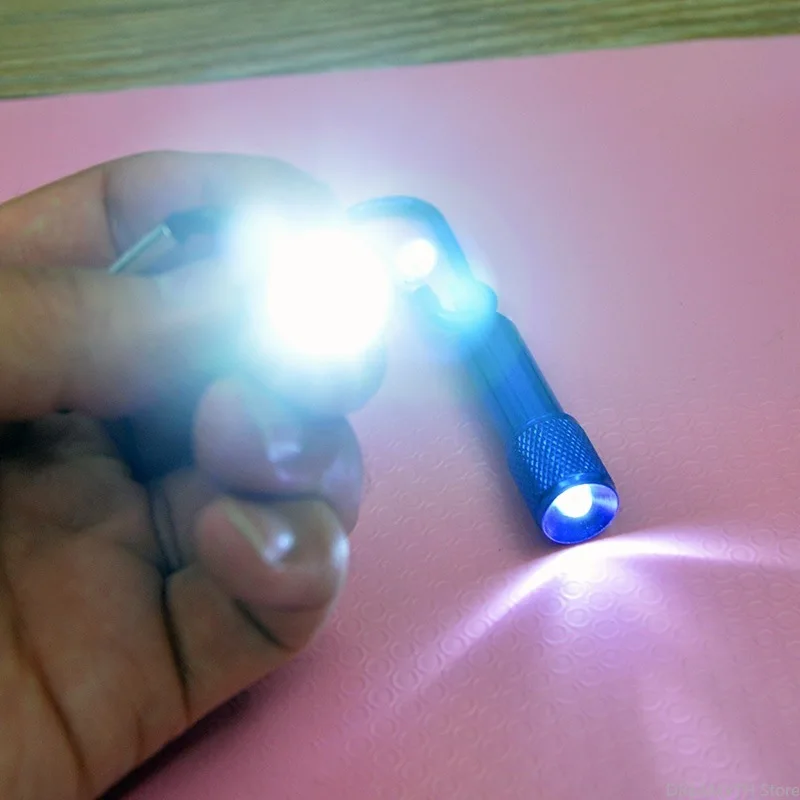 Customized LED Flashlight Key Ring, Mini Outdoor Torch, Logo Printing, Free Club, Promotional Gift, Party Gift, 100Pcs Lot