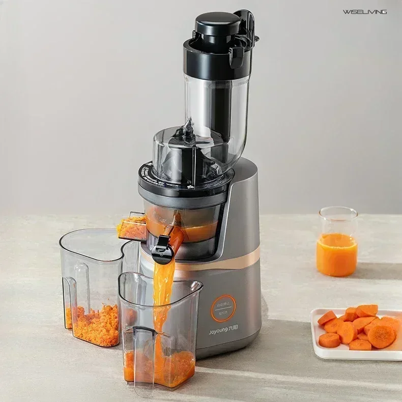 Home juice extractor with residue separator. Fruit fryer. Slow pressure smoothie cup.