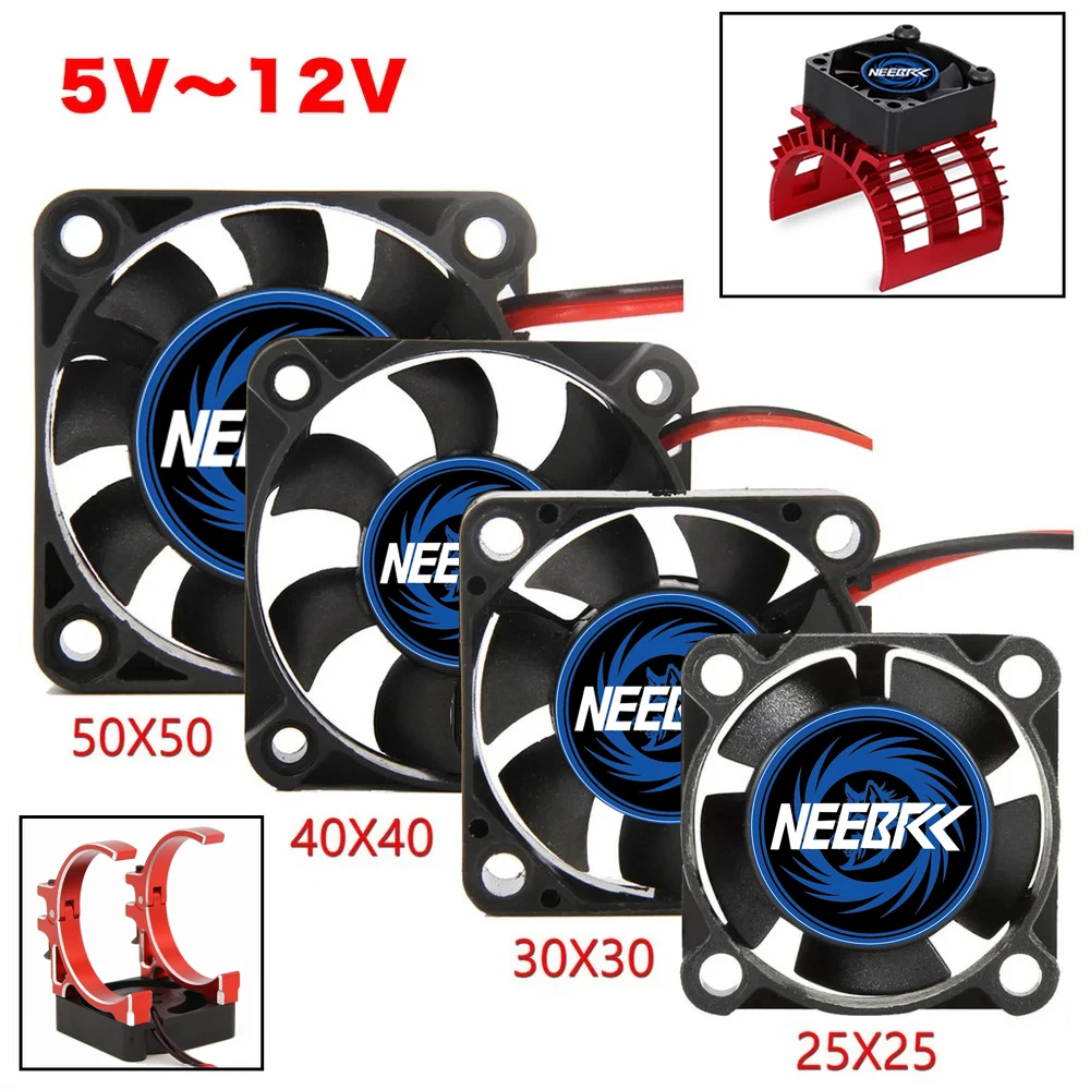 

RC Fan Cooling Heatsink 25/30/35/40/45/50mm 10000-30000RPM ESC Fan Heat Sink for 1/10 1/8 1/12 RC Car Brushless Motor 28/36/42mm