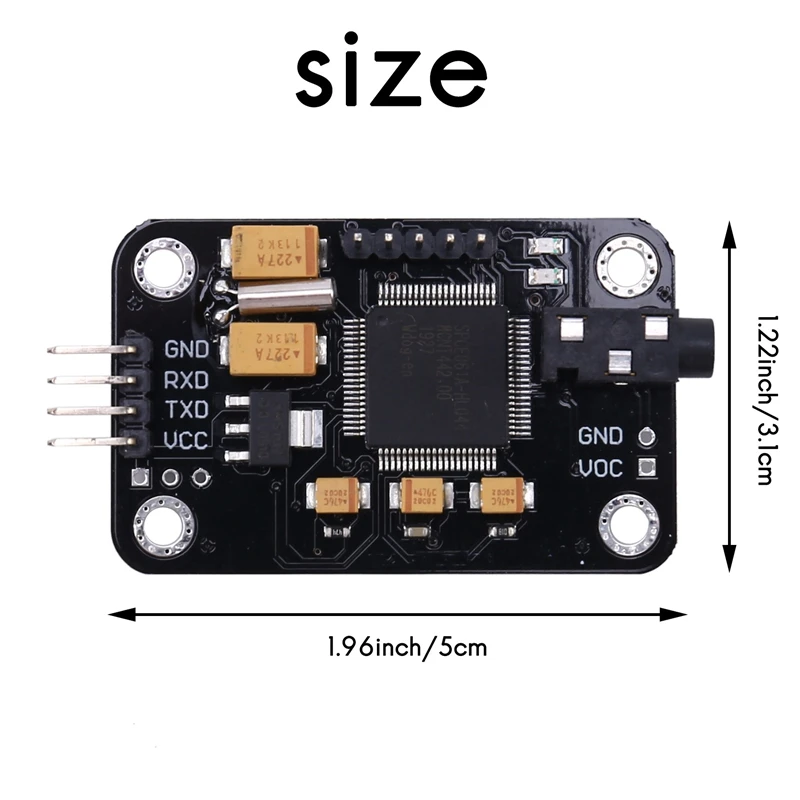 Módulo de reconocimiento de voz con micrófono, placa de Control de voz de reconocimiento de voz Dupont para Compatible con Arduino