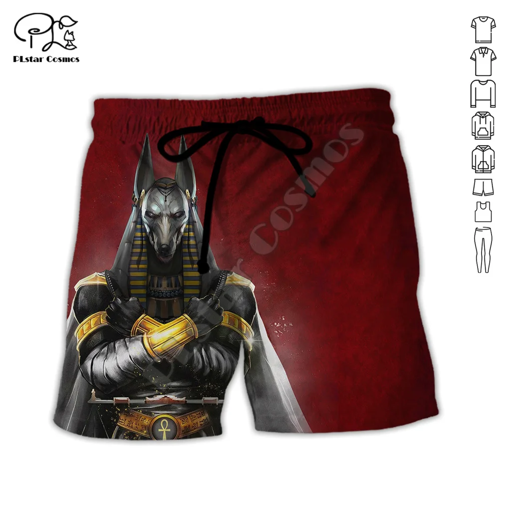 NewFashion afryki starożytny egipski sfinks Anubis Horus tatuaż Retro 3d print Unisex lato śmieszne na co dzień spodenki plażowe spodnie X2