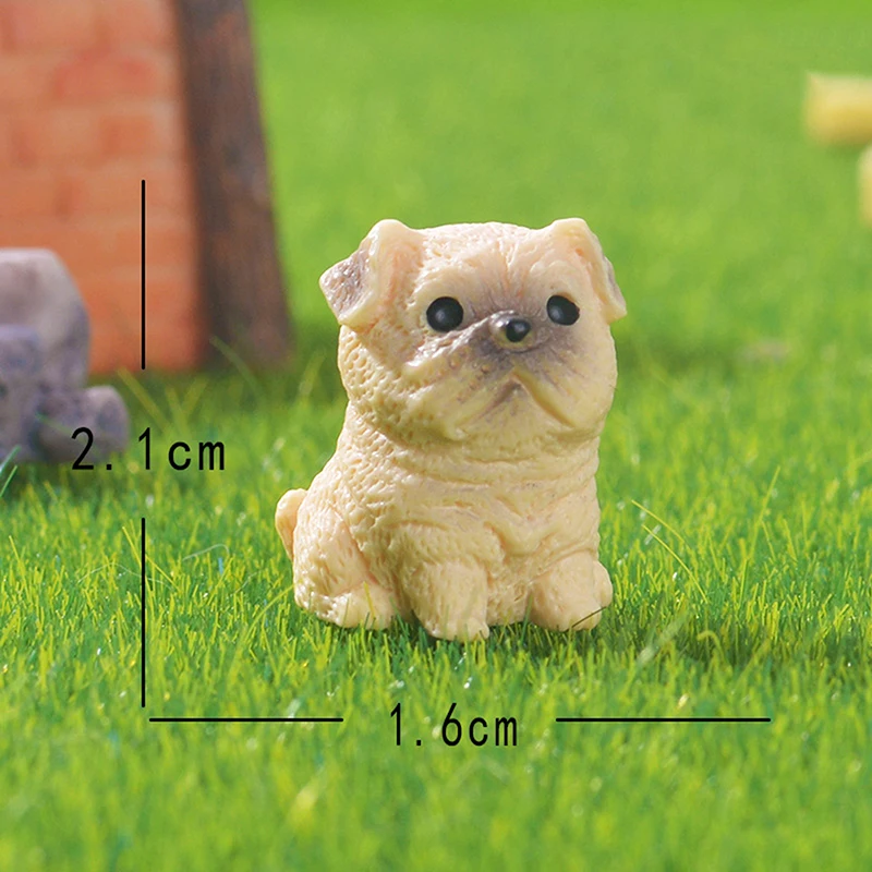 Figuras en miniatura de accesorios de escritorio, adornos de micropaisaje de perro de simulación de dibujos animados para decoración del hogar, 1 ud.