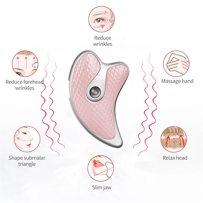 Micro Current Scraper Massager USB Electric Facial BloodS Circulation Head Eye Hand Massager