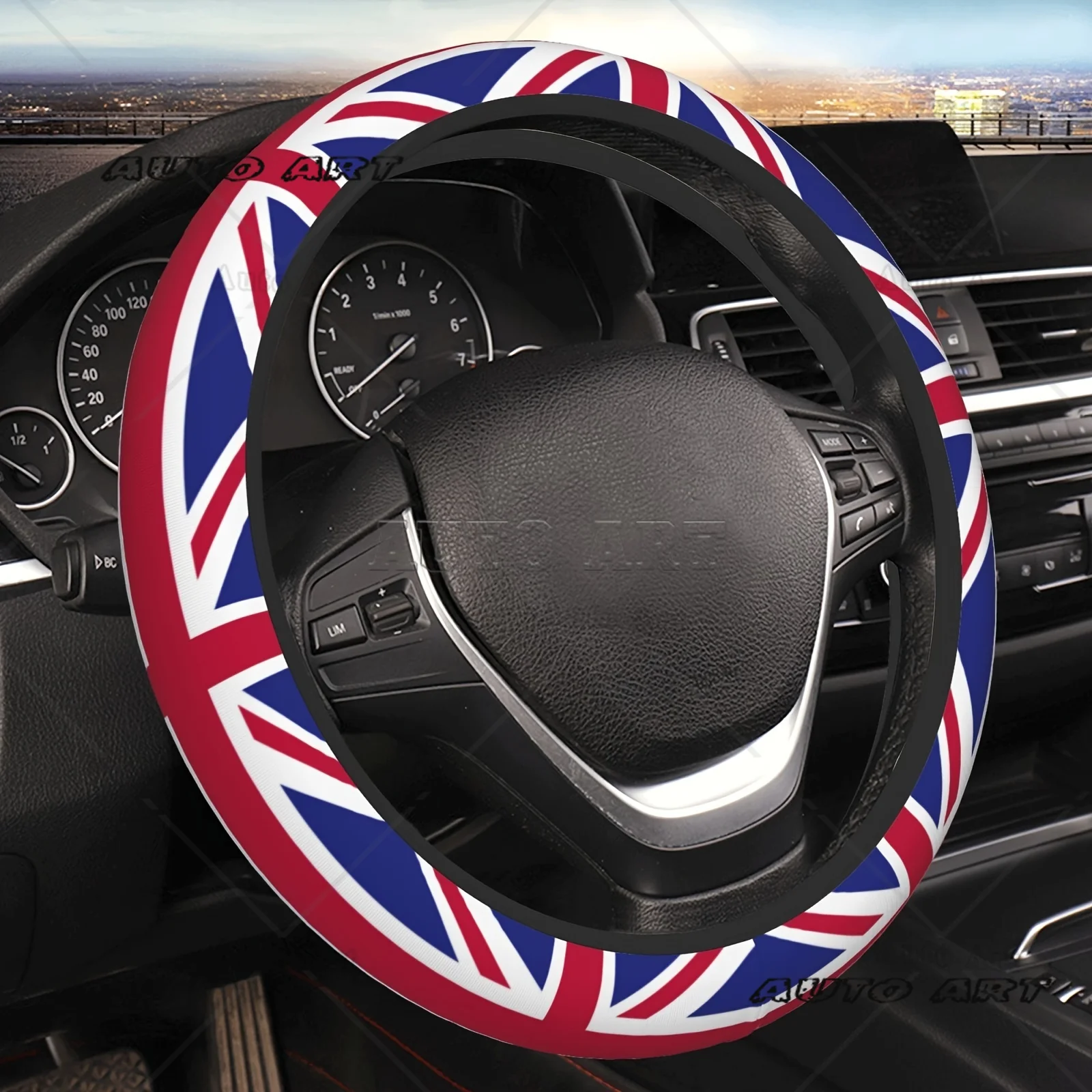 Union Jack Steering Wheel Cover Universal 15 Inch Anti-Slip UK Flag Car Accessories for Car Lovers