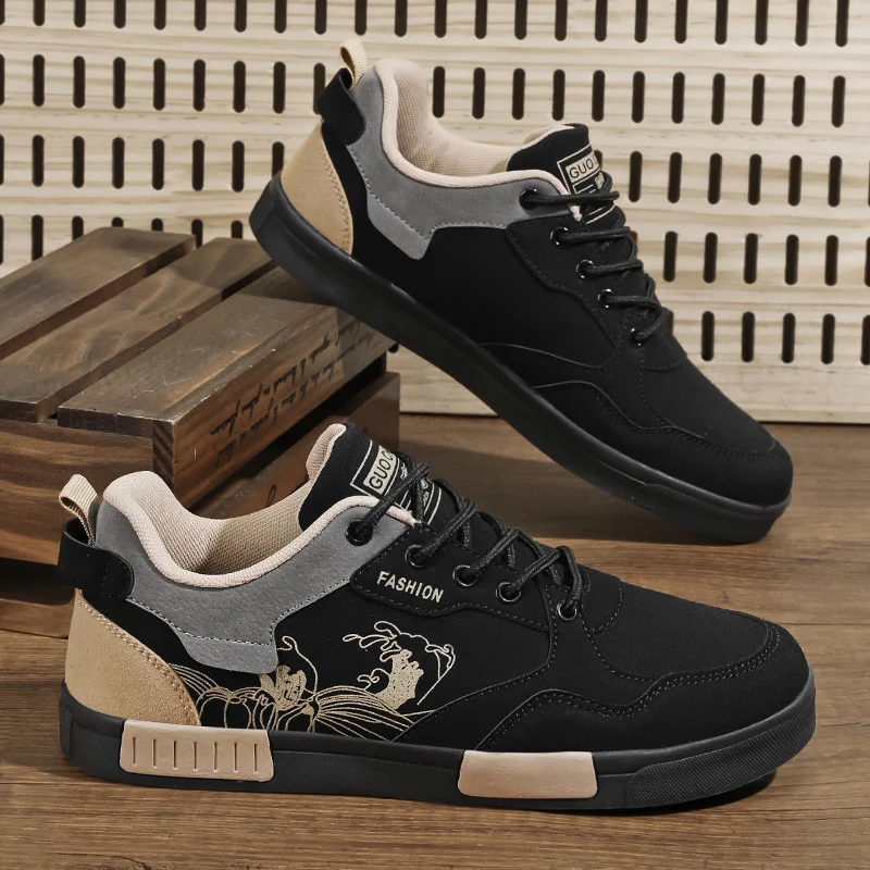 أحذية كاجوال سهلة المسح للرجال، قبضة جيدة، أحذية رياضية برباط علوي منخفض، أحذية رجالية #3