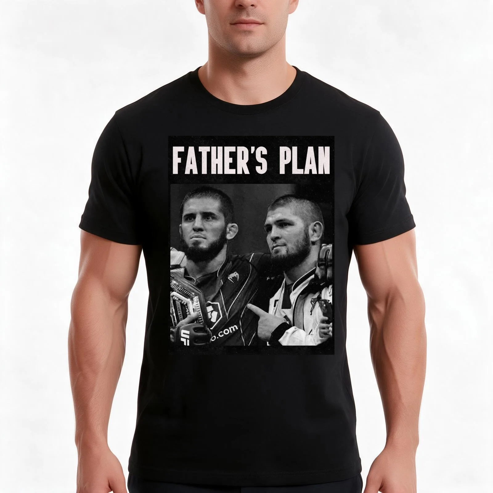 Khabib Nurmagomedov Islam Makhachev T-Shirt, Summer Casual Cotton Tee, Oversized Streetwear Tops, Vintage Graphic Print
