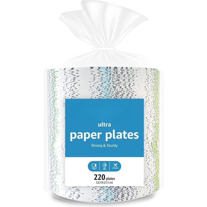 Ultra Paper Plates, 9 Inch, Disposable, 880 Count (4 pack of 220), (Previously Encore)