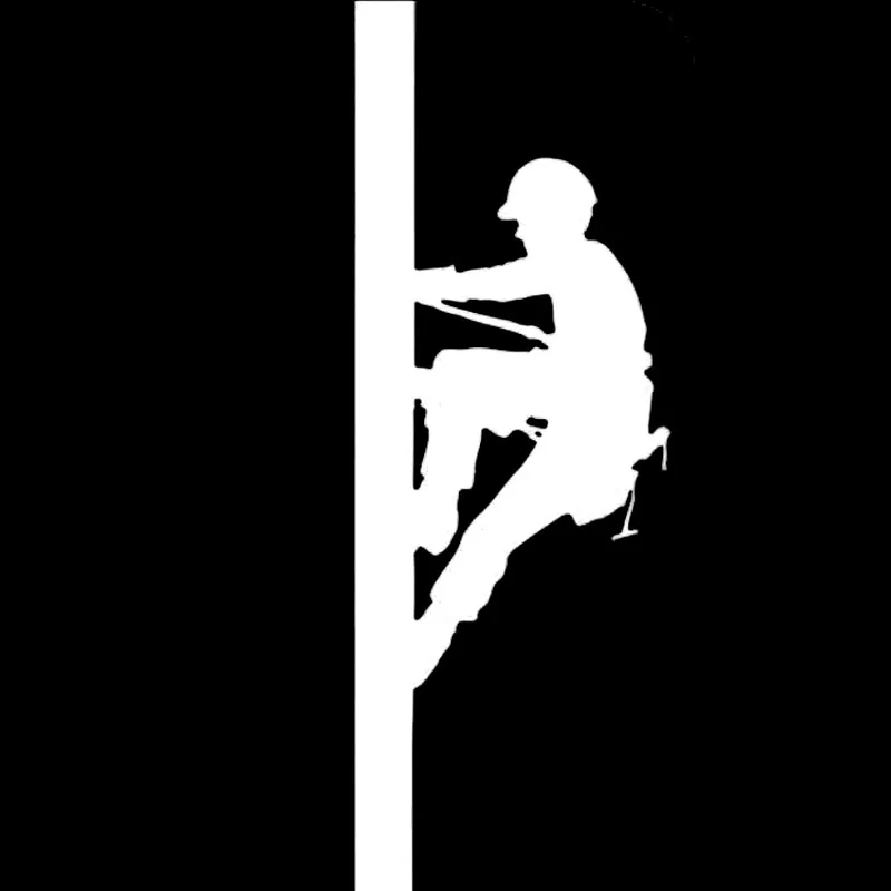 Electrician Power Pole Fun Stickers Fashion Car Window Decoration Personality Pvc Waterproof Decals Black/white, 15cm*5cm