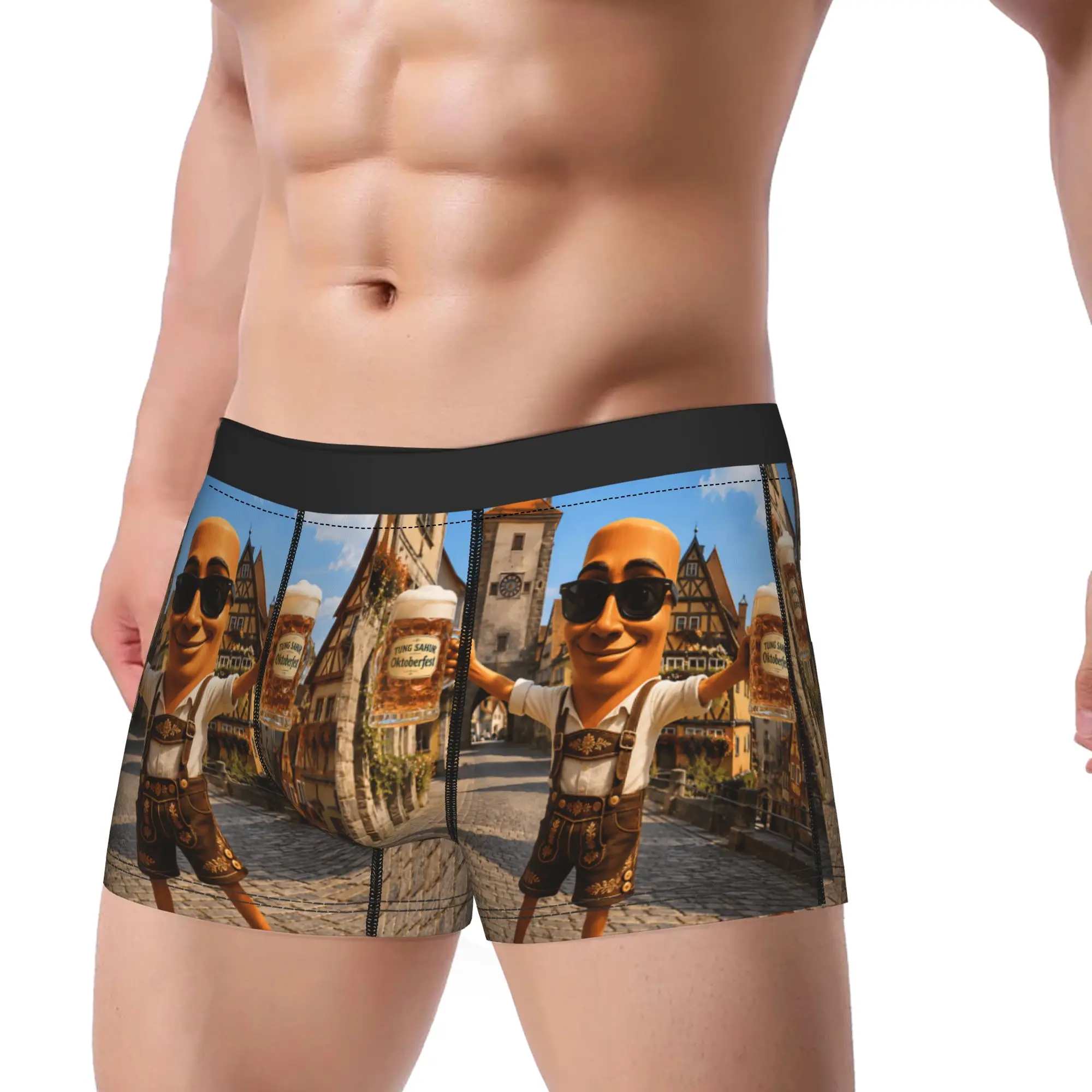 Partying with German Beer Lovers Bavarian Style Tung Sahur Underwear Panties Boxer Brief For Men Pouch Plus Size Boxer Shorts