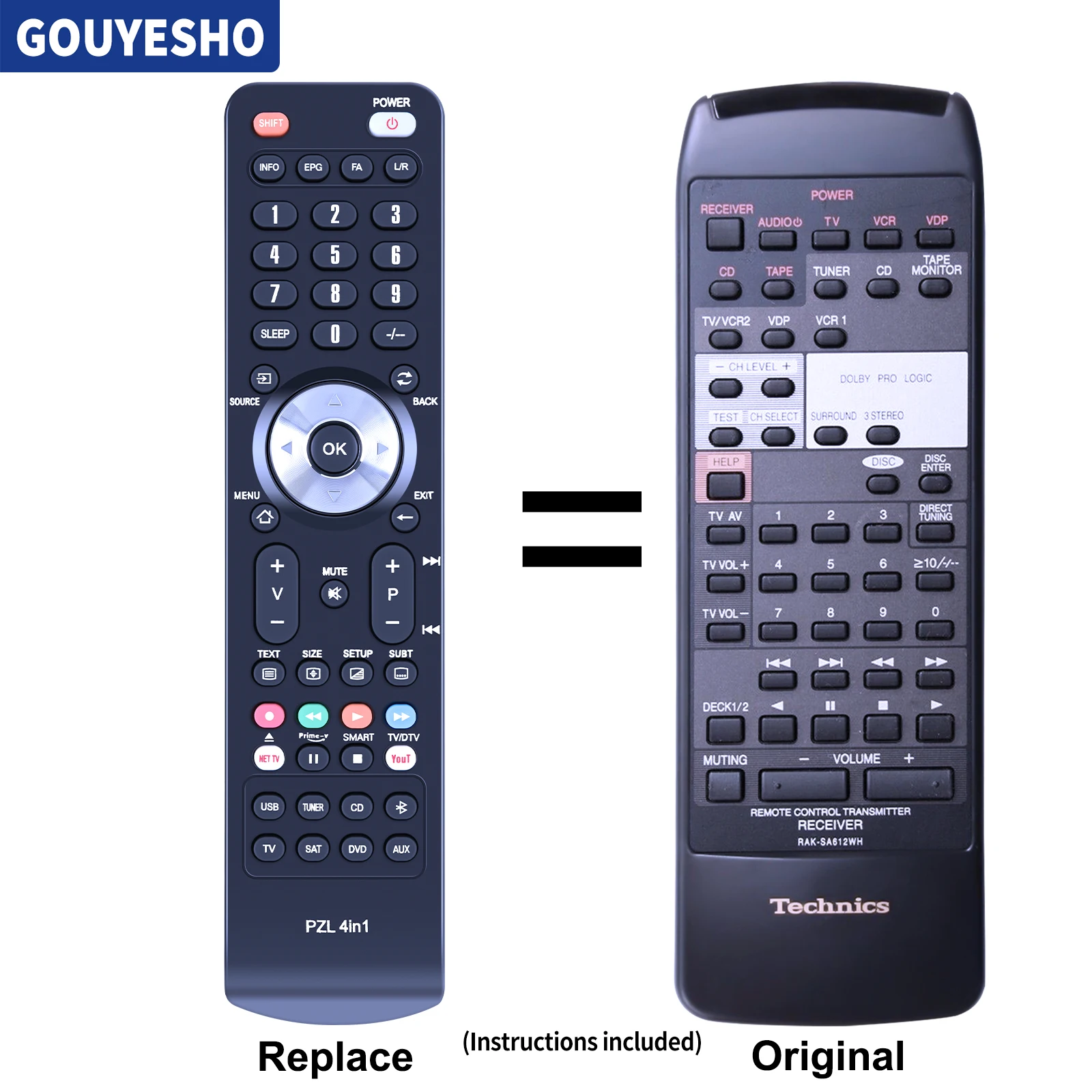 New Remote Control RAK-SA612WH EUR643852 for Technics SADX300 SA-EX100 SA- SA-EX300 EX500 EX700