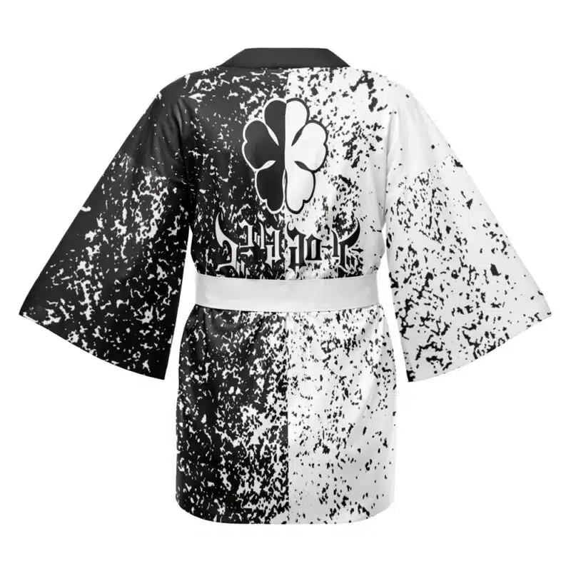 2026 New Renaissance Youth Ancient Four Leaf Clover Kimono Used Ink Dot Full Print Performance Dress