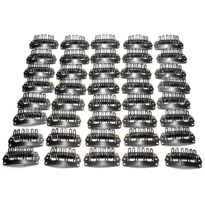 

240Pcs U-Shaped Clamp For Hair Extensions Wig Clips DIY Comb Black Frame