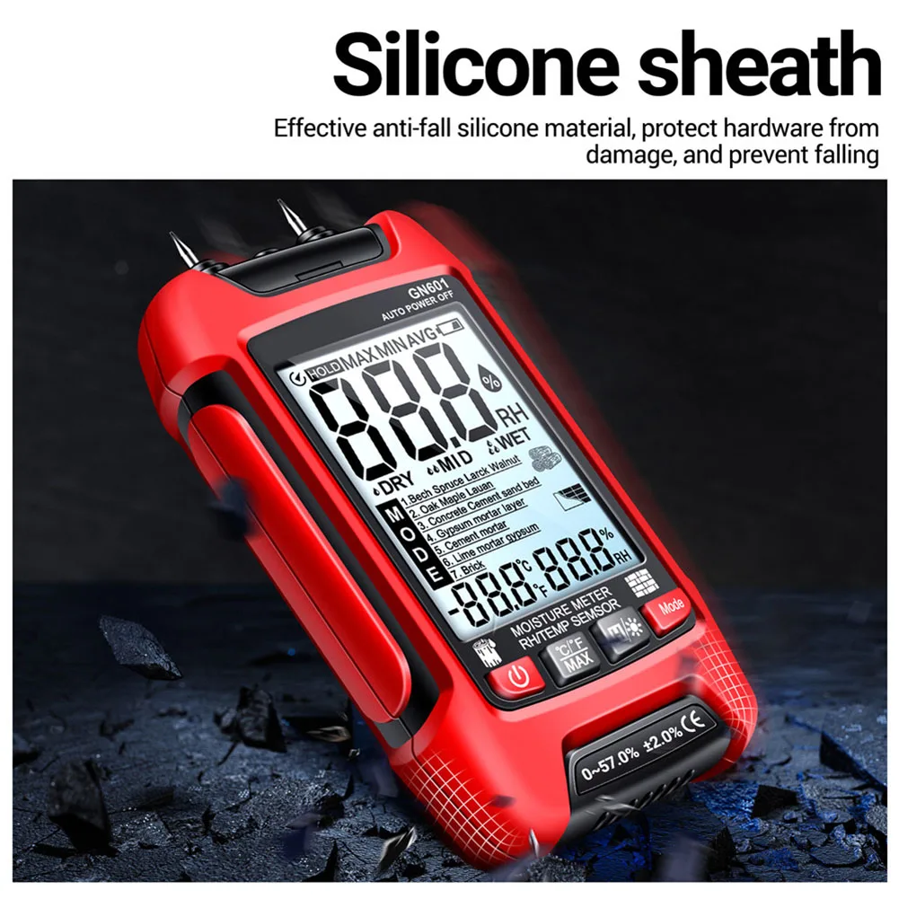 

Цифровой анализатор влажности для древесины и картона с датчиком температуры и влажности высокого метра для строительных проектов