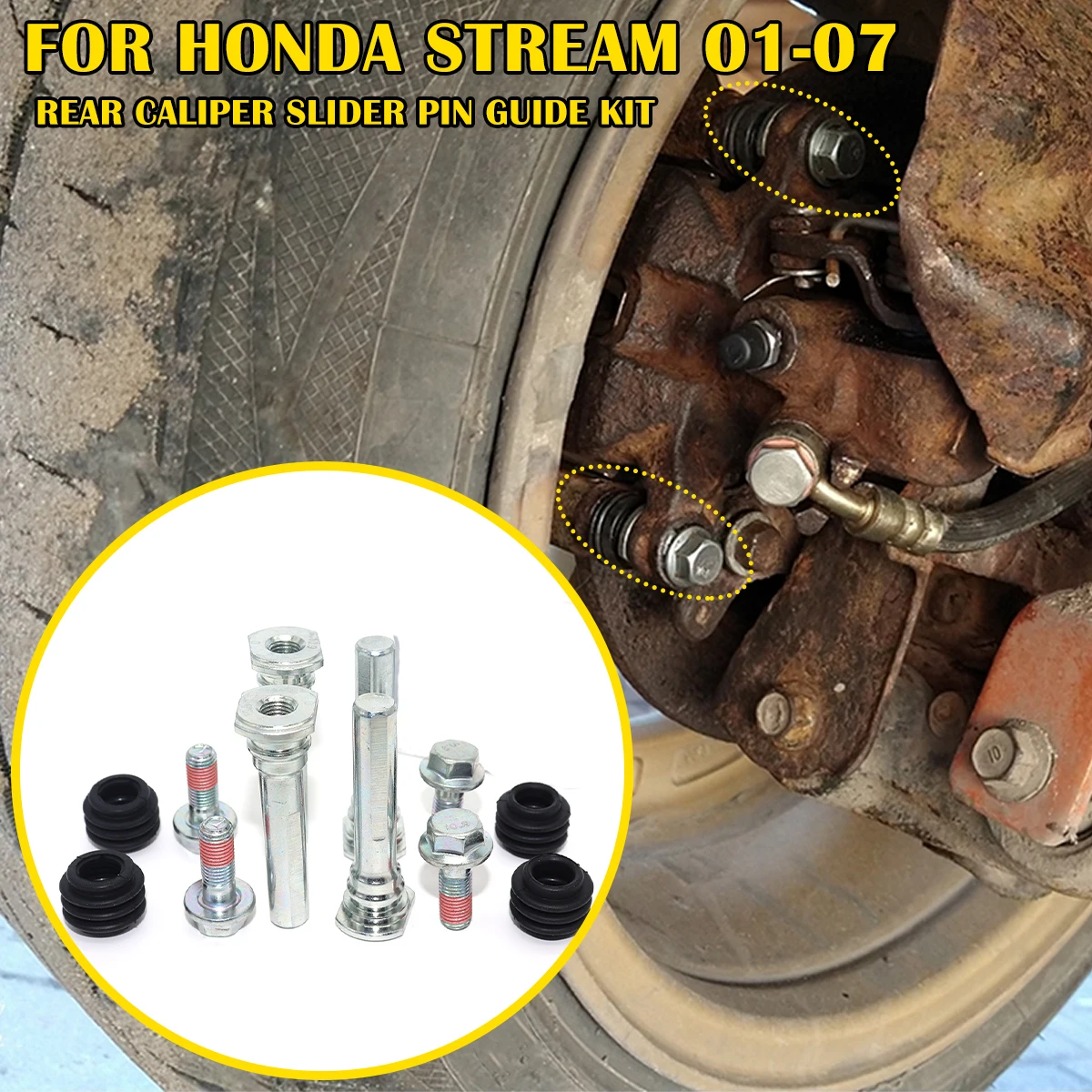 

Brake Caliper Cylinder Slider Guide Pin For Disc Housing Bolt Rubber Bushing Boot Seal Kit FOR ROVER 45 1999 2000 2001 2002-2005