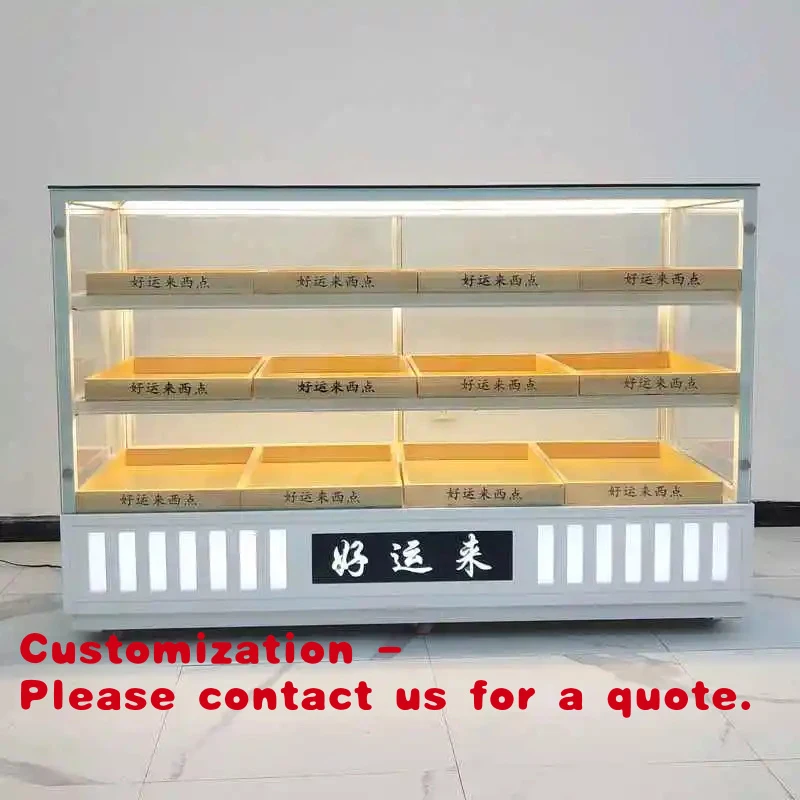 

Витрина для кондитерских изделий класса люкс с LED-подсветкой, стеклянной задней стенкой, деревянным каркасом, усиленная, настраиваемый размер, для коммерческого использования.