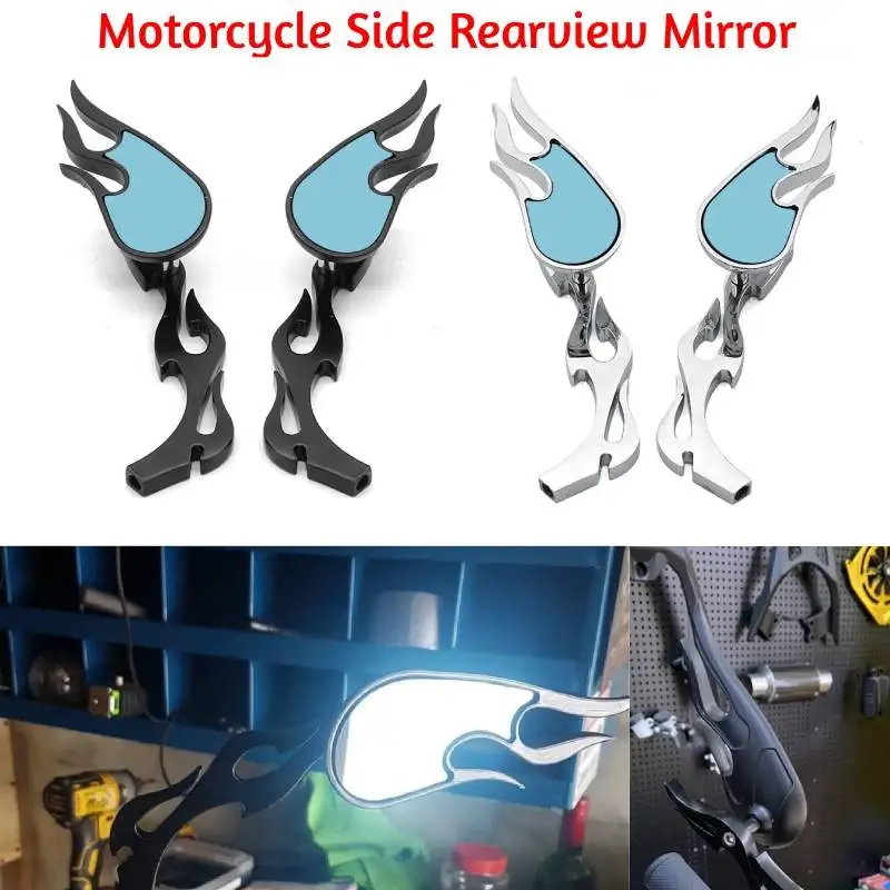 

Motorcycle Mirrors Universal 8mm 10mm Aluminum Rear View Mirrors Scooter E-Bike Cafe Racer Retro Adjustable Rearview Side Mirror