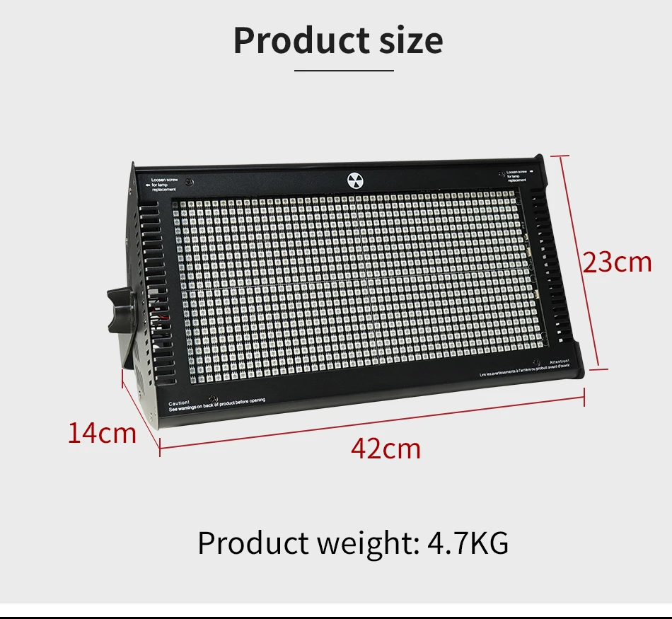 DMX 1000W RGB DMX512 LED Stroboskop-Effektlicht Party Club Bar Bühnendekorationsausrüstung LED-Stroboskoplicht – Detail 3