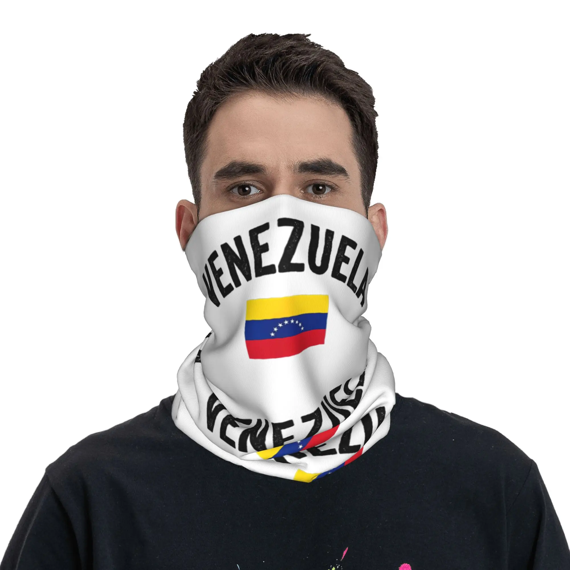 Venezuela for Venezuelan with Venezuelan Flag Day Bandana Neck Gaiter Printed  Balaclavas Wrap Scarf Headwear for Men Women