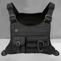 Bolsa de pecho táctica para exteriores, chaleco para hombre EDC, paquete de pecho antirrobo impermeable para bolsas de ciclismo, bolsa de pecho frontal para correr
