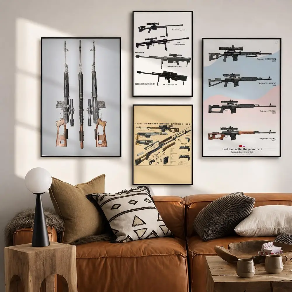 ART Sniper Rifle Poster HD poster wall art self-stick no-residue for home cafe office great gift