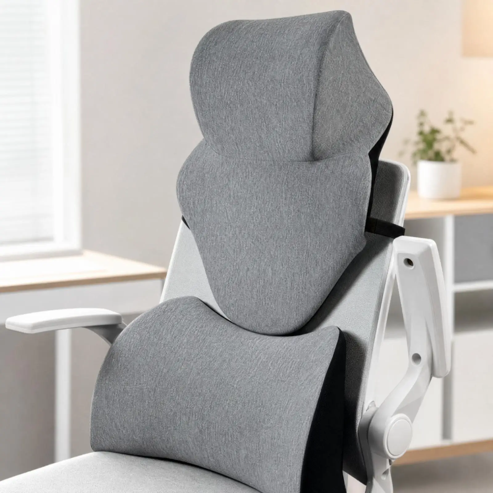 Ergonomic Neck Support Pillow with Memory Foam Cushion for Office Chair Headrest Backrest Car Travel Rest