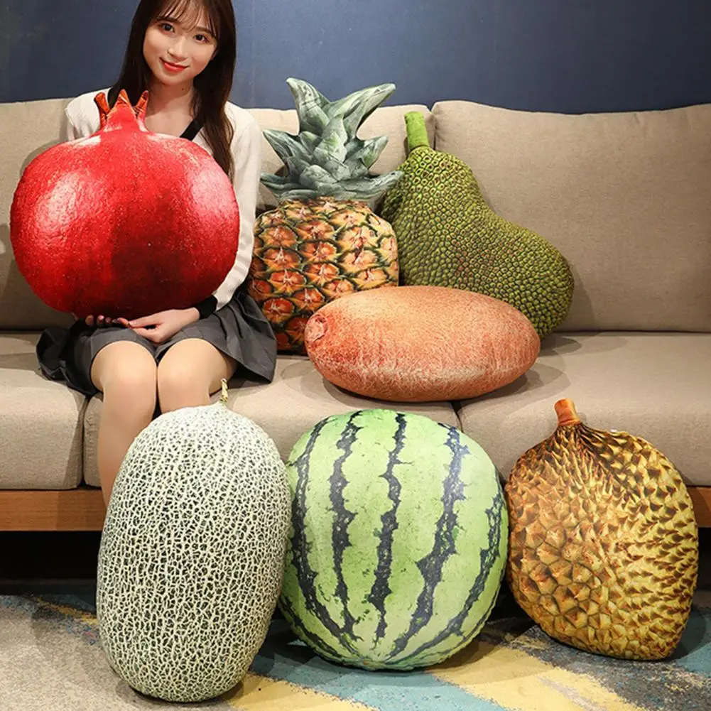 Fruit Pillow High Simulation Fruit Shape Throw Pillow Full Filling Stuff Mango Strawberry Pineapple Durian Pillow For Household