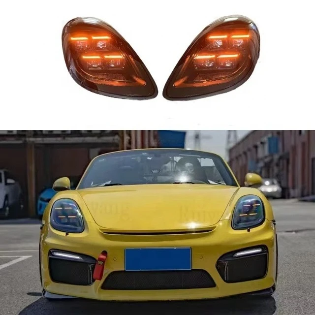 For  2012-2015 Car Modification Upgrade Car Lights LED Headlights Front Bumper Headlights 981 Boxster Cayman