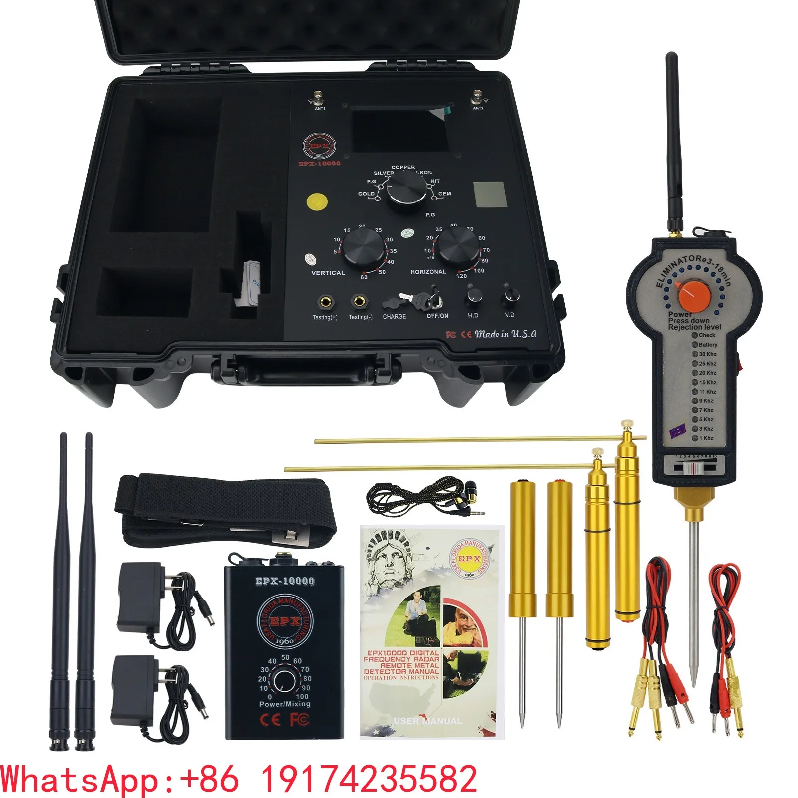 

EPX10000 50M Long Range Metal Detector Underground Gold Detector with New Degausser