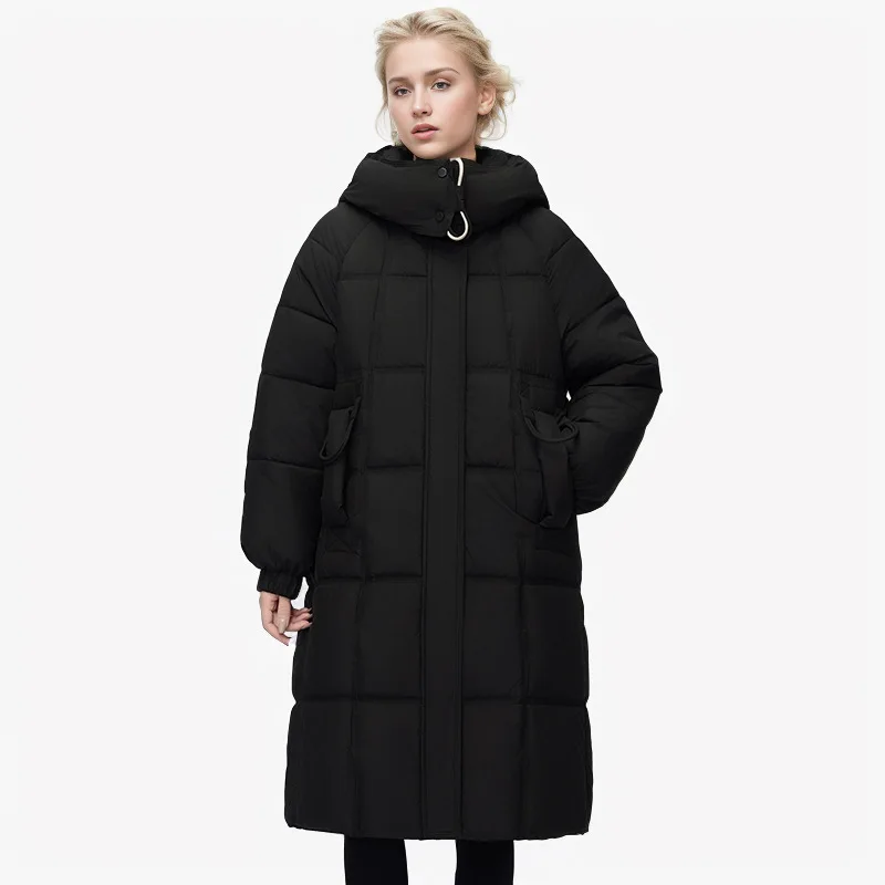 YJKDYK Winter Women\'s Long Over-the-knee Cotton Jacket Female Pure Color Collar High Collar Warm Parkas Coats Women\'s Clothing