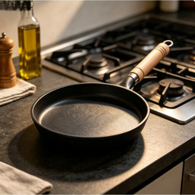 26cm Uncoated Cast Iron Skillet Non Stick Crepe Pancake Pan Fit Gas Induction Stove Household Kitchen Cookware