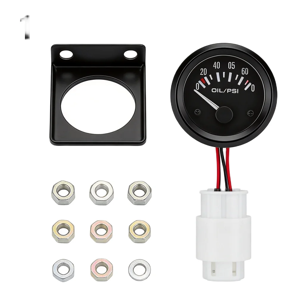 52mm Car Electronic Oil Pressure Tester for For 12v Vehicles with 0 100 PSI Range and Easy Install for Engine Health Check