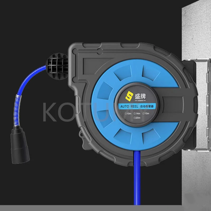 Dispositivo de tubo de retracción automático de tambor de aire, tambor de agua, tambor eléctrico, dispositivo de retracción de tubo de aire, reparación de automóviles, carrete de manguera de lavadora de coche