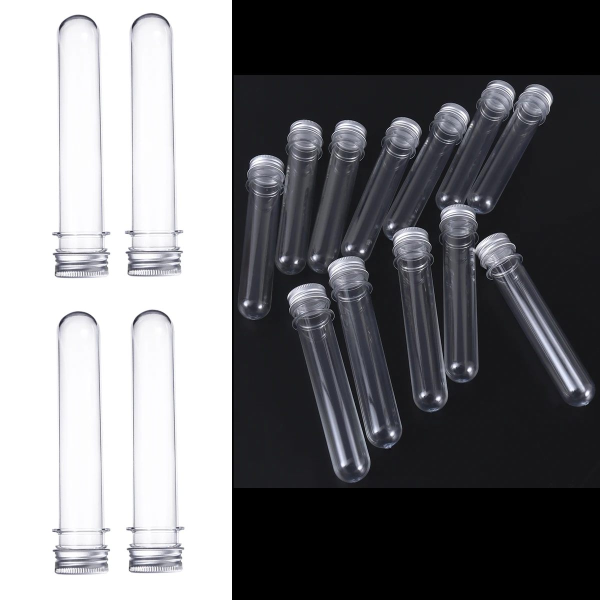 

6 pcs 40Ml Plastic Test Tubes Clear Lightweight Durable Easy To Clean Portable Storage For Liquid Samples Diy Crafts Lab Bottles