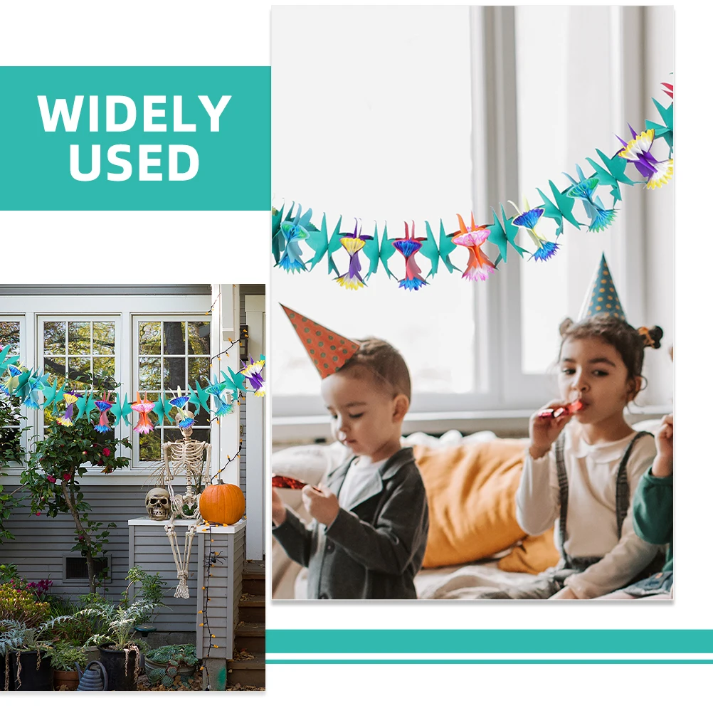 

2Pcs Hexagonal Paper Garland Exquisite Craftsmanship Hawaiian Party Supplies Summer Decorations Home Garden Outdoor Classroom