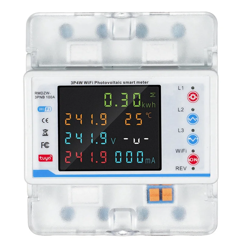 -FTGT Tuya Wifi Intelligent Circuit Breaker Automatic Reclosure Protector 3P4W Power Meter Saklar Reclosure Tiga Fasa